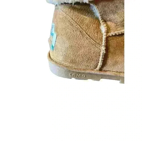 LAMO Essential Women's Size 10 Chestnut Suede Faux Fur Ankle Boots - Picture 9 of 13